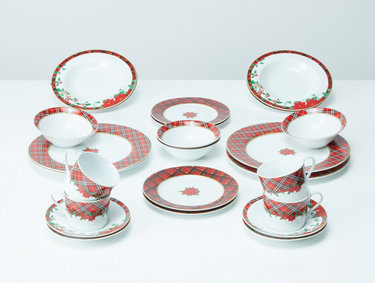 Holiday Garden Printed 24-Piece Dinner Set