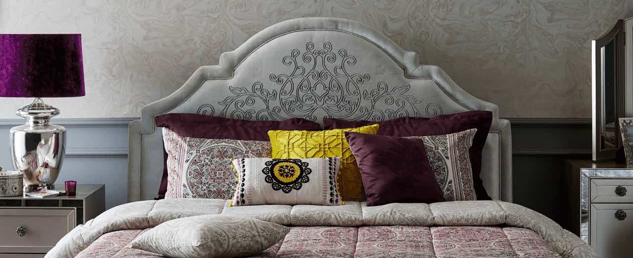 A tastefully decorated bedroom with a Ramadan colour scheme.